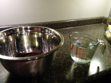 Measure and pour.  1.2L of water