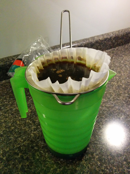Another smaller sieve for the coffee filter.  This part takes a while.