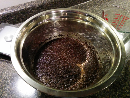 Get the beans wet.  It kind of reminds me of cake batter.